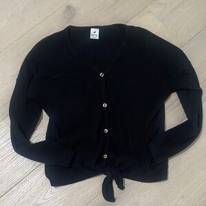 Waffle knit long sleeve top